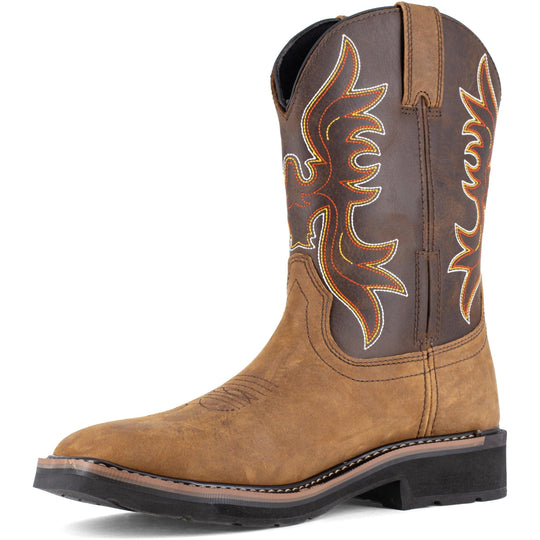 Iron Age Men's Outlaw 10" Square Toe Work Western Work Boot- Brown- IA5040 - Overlook Boots