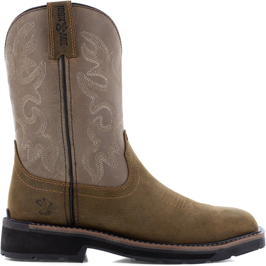 Iron Age Men's Outlaw 10" Steel Toe Waterproof Western Work Boot- Brown- IA5041 - Overlook Boots
