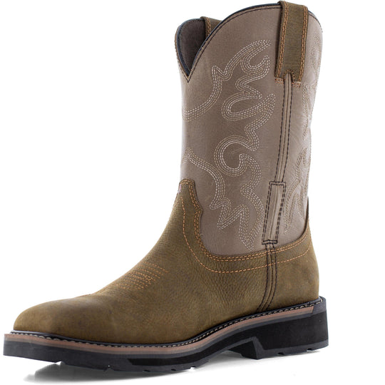 Iron Age Men's Outlaw 10" Steel Toe Waterproof Western Work Boot- Brown- IA5041 - Overlook Boots