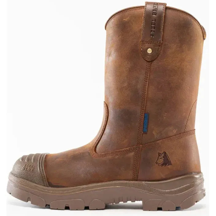 Steel Blue Men's Heeler Scuff 10" Steel Toe WP Work Boot- Brown- 812965 - Overlook Boots