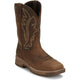 Justin Men's Nitread 11" Comp Toe Waterproof Pull On Work Boot- Brown- CR3207 7.0 / Medium / Brown - Overlook Boots
