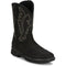 Justin Men's Nitread 11" Comp Toe Waterproof Pull On Work Boot- Black- CR3208 7.0 / Medium / Black - Overlook Boots