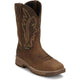 Justin Men's Nitread 11" Waterproof Slip Resist Pull On Work Boot- Brown- CR3211 7.0 / Medium / Brown - Overlook Boots