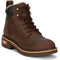 Justin Men's Resistor 6" Waterproof Lace Up Western Work Boot -Brown- CR401 8.0 / Medium / Brown - Overlook Boots