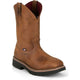 Justin Men's Ames 11" Soft Toe Waterproof Pull On Work Boot- Brown- HL4224 7.0 / Medium / Brown - Overlook Boots