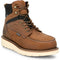Justin Men's Garren 6" Steel Toe Waterproof Slip Resist Work Boot- Brown- HW689 7 / Medium / Brown - Overlook Boots
