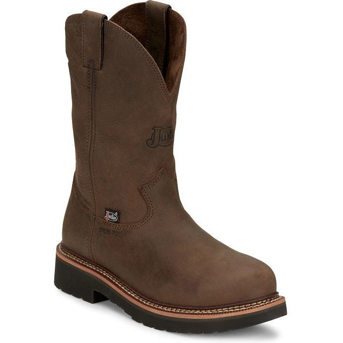 Justin Men's Carbide 11" Steel Toe Western Work Boot -Brown- OW4441  - Overlook Boots