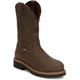 Justin Men's Carbide 11" Waterproof Steel Toe Slip Resistant Western Work Boot - Hickory Brown - OW4458 6 / Medium / Brown - Overlook Boots