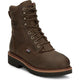 Justin Men's Rivot 8" Waterproof Steel Toe Western Work Boot -Brown- OW458 6.0 / Medium / Brown - Overlook Boots