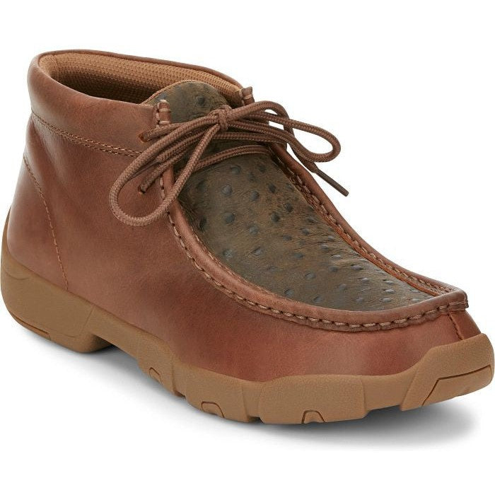 Justin Men's Cappie 4" Moc Toe Slip Resist Work Shoe -Brown- SE239  - Overlook Boots