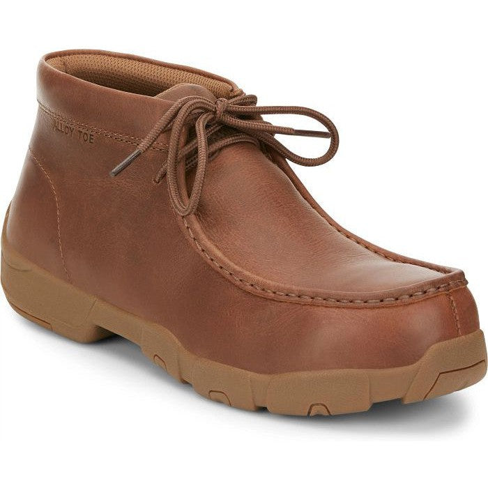 Justin Men's Cappie 4" Alloy Toe Western Work Shoe -Brown- SE242  - Overlook Boots