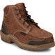 Justin Men's Corbett 5" Alloy Toe Waterproof Met Guard Work Shoe- Brown- SE255 7.0 / Medium / Black - Overlook Boots