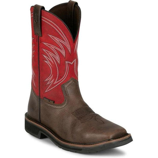 Justin Men's Apprentice 11" Steel Toe Western Work Boot - Coffee - SE4245 7.0 / Medium / Coffee - Overlook Boots