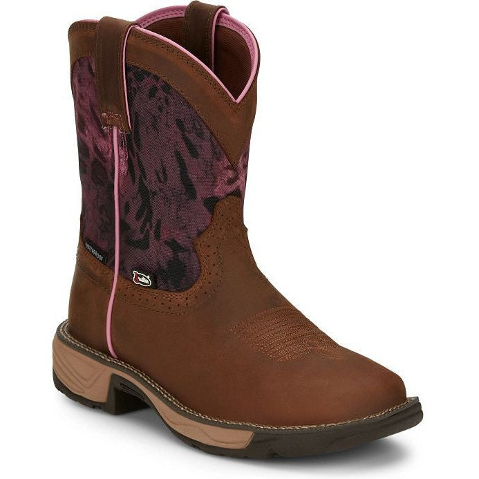 Justin Women's Rush 8" Waterproof Western Work Boot -Brown- SE4358  - Overlook Boots