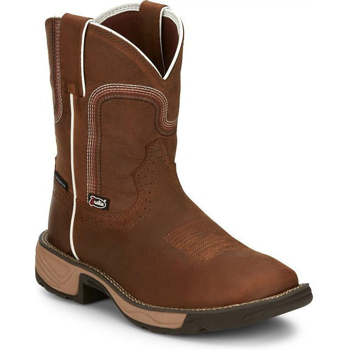 Justin Women's Rush 8" Waterproof Western Work Boot -Brown- SE4359  - Overlook Boots