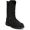 Justin Men's Dorsal 11" Round Toe Waterproof Pull On Work Boot- Black- SE4637 7.0 / Medium / Black - Overlook Boots
