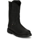 Justin Men's Dorsal 11" Round Toe Waterproof Pull On Work Boot- Black- SE4637 7.0 / Medium / Black - Overlook Boots
