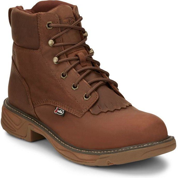 Justin Men's Rush 6" Waterproof Western Work Boot -Brown- SE465  - Overlook Boots