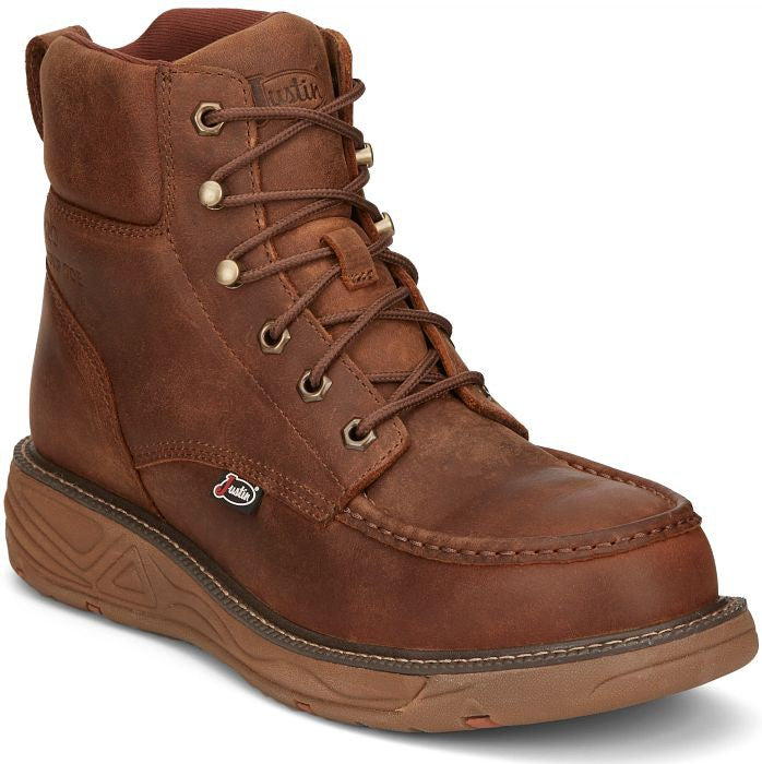 Justin Men's Rush 6" Nano CT Western Work Boot -Brown- SE471  - Overlook Boots