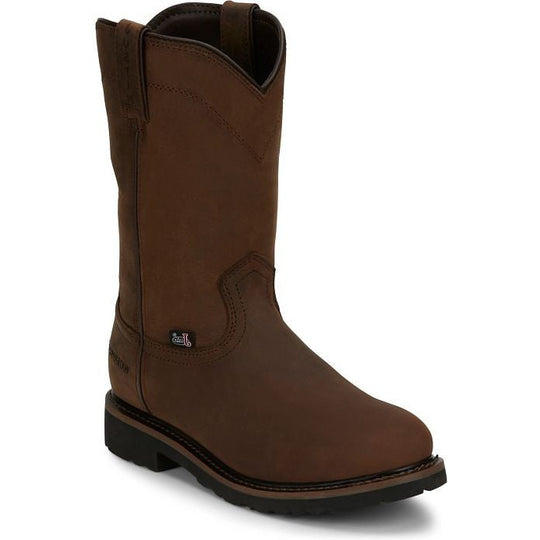 Justin Men's Drywall 10" Waterproof Western Work Boot -Brown- SE4960  - Overlook Boots