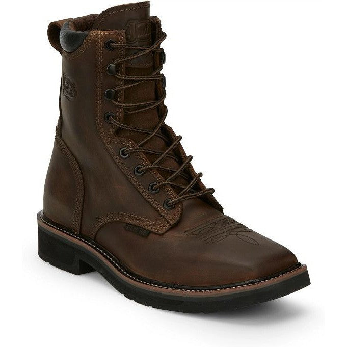 Justin Lace Up Justin Boots 0760 Justin 760 Aged Bark Work Boots
