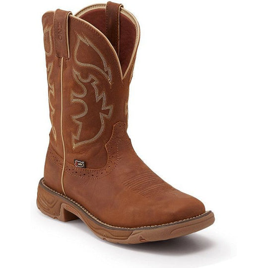 Justin Men's Rush 11" Waterproof Western Work Boot -Tan- WK4330 - Overlook Boots