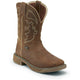 Justin Men's Rush 11" Steel Toe Western Work Boot -Tan- WK4331  - Overlook Boots