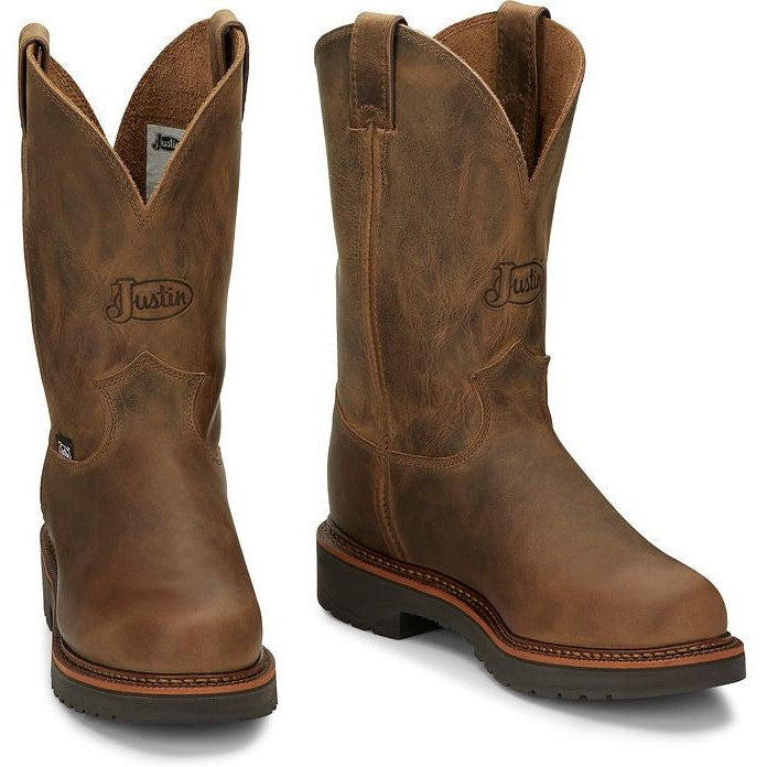 Justin Men's Blueprint 8" USA Western Work Boot -Tan- 4440  - Overlook Boots