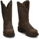 Justin Men's Balusters 11" Steel Toe Western USA Made Work Boot -Brown- 4445 - Overlook Boots