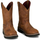 Justin Men's Ames 11" Soft Toe Waterproof Pull On Work Boot- Brown- HL4224 - Overlook Boots