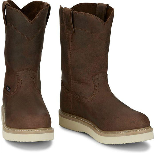Justin Men's Ram 10" Slip Resistant Lace Up Work Boot - Brown - OW4710 - Overlook Boots