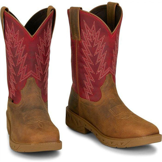 Justin Men's Markout 11" Steel Toe Western Work Boot - Brown - PD4071 - Overlook Boots