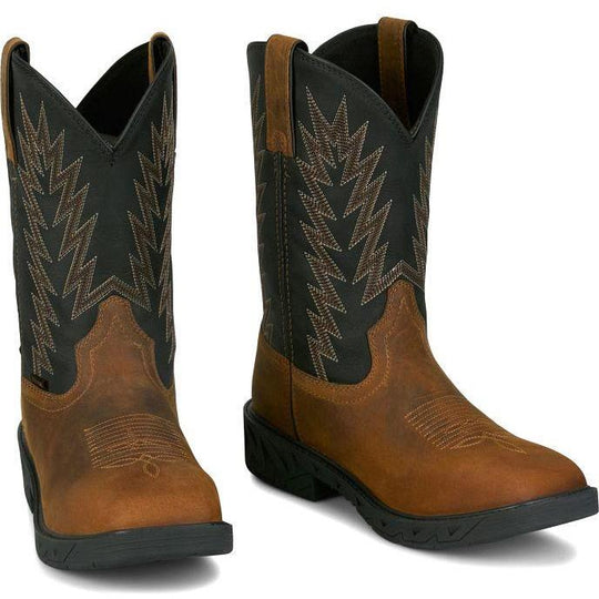 Justin Men's Taskmaker 11" Waterproof Western Work Boot - Brown - PD4072 - Overlook Boots