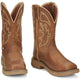 Justin Men's Rush 11" Steel Toe Waterproof Western Work Boot -Tan- SE4340 - Overlook Boots