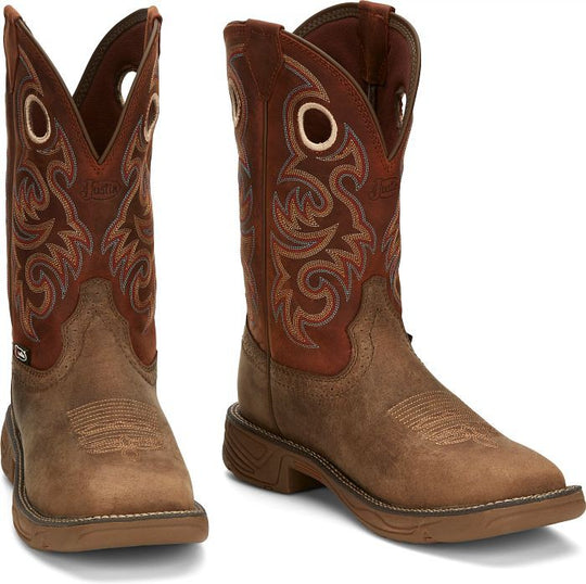 Justin Men's Rush 11" Composite Toe Waterproof Wesern Work Boot -Tan- SE4341 - Overlook Boots