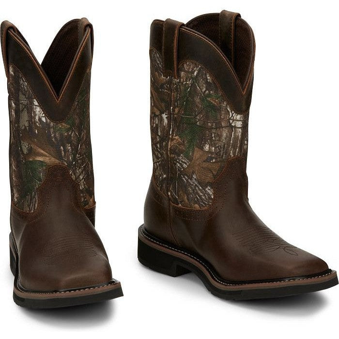 Justin Men's Trekker 11" Waterproof Western Work Boot - Realtree - SE4676  - Overlook Boots
