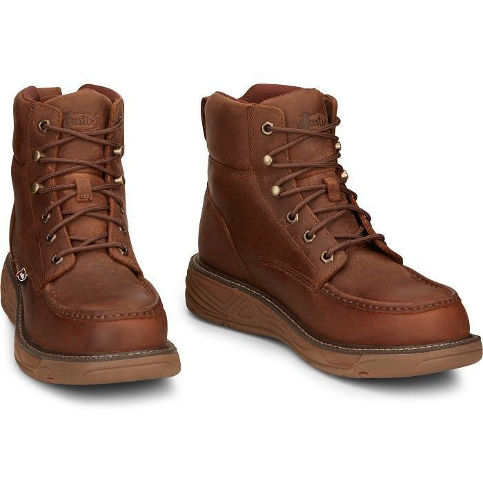 Justin Men's Rush 6" Nano CT Western Work Boot -Brown- SE471  - Overlook Boots