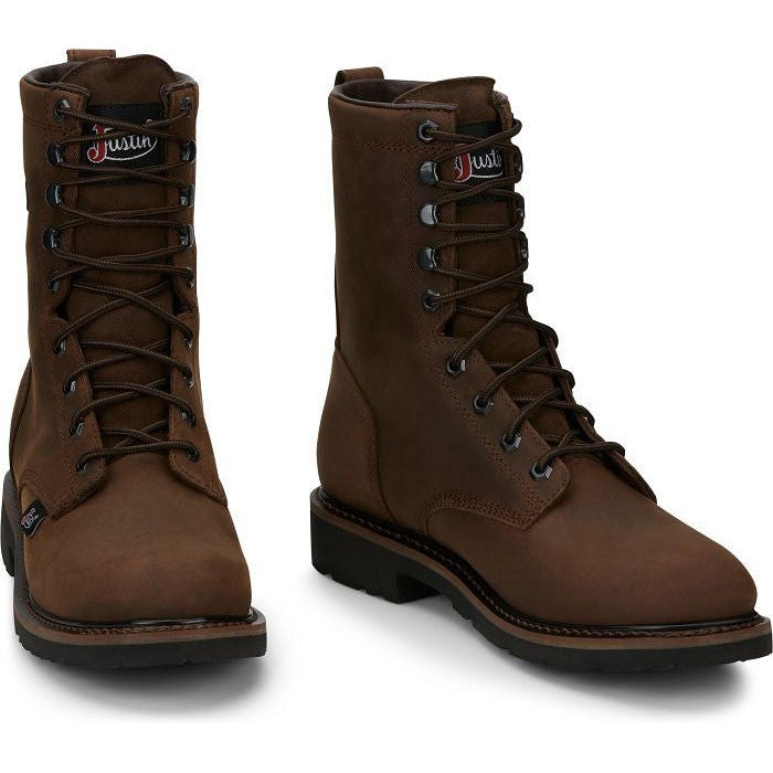 Justin Men's Drywall 8" Waterproof Work Boot -Brown- SE960  - Overlook Boots