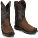 Justin Men's Tanker 11" Steel Toe Western Work Boot -Brown- WK2104  - Overlook Boots
