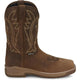 Justin Men's Nitread 11" Waterproof Slip Resist Pull On Work Boot- Brown- CR3211 - Overlook Boots