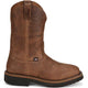 Justin Men's Ames 11" Soft Toe Waterproof Pull On Work Boot- Walnut- HL4222 - Overlook Boots