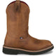 Justin Men's Ames 11" Soft Toe Waterproof Pull On Work Boot- Brown- HL4224 - Overlook Boots