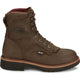 Justin Men's Rivot 8" Lace Up Western Work Boot -Brown- OW440 - Overlook Boots