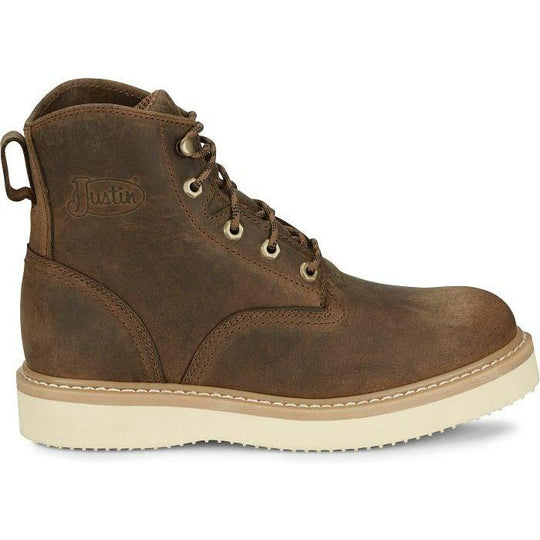 Justin Men's Maxwell 6" Slip Resistant Lace Up Work Boot- Tan - OW708 - Overlook Boots