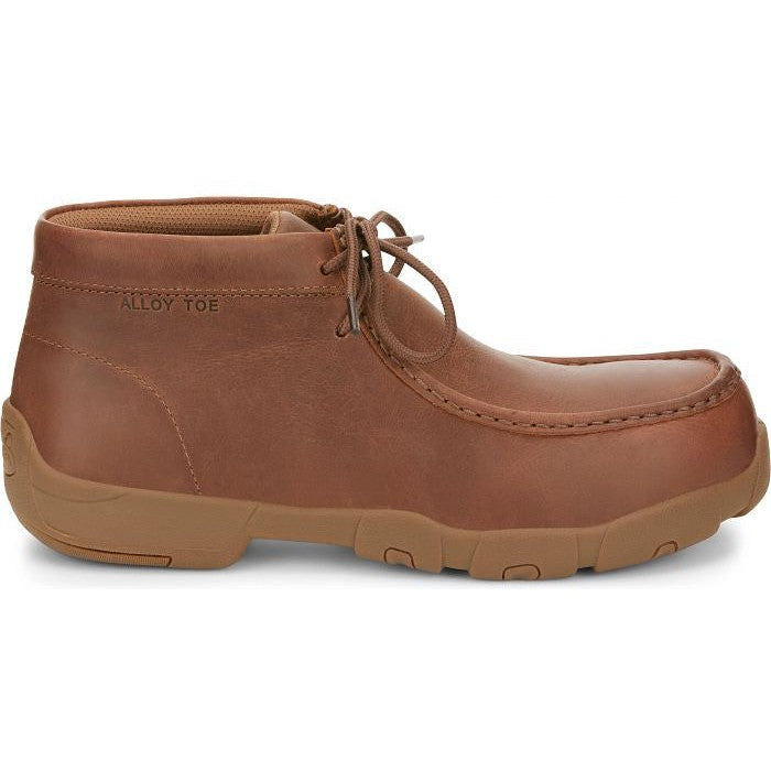 Justin Men's Cappie 4" Alloy Toe Western Work Shoe -Brown- SE242 8 / Medium / Brown - Overlook Boots