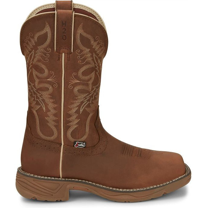 Justin Women's Rush 11" Waterproof Western Work Boot -Tan- SE4353 8 / Medium / Tan - Overlook Boots