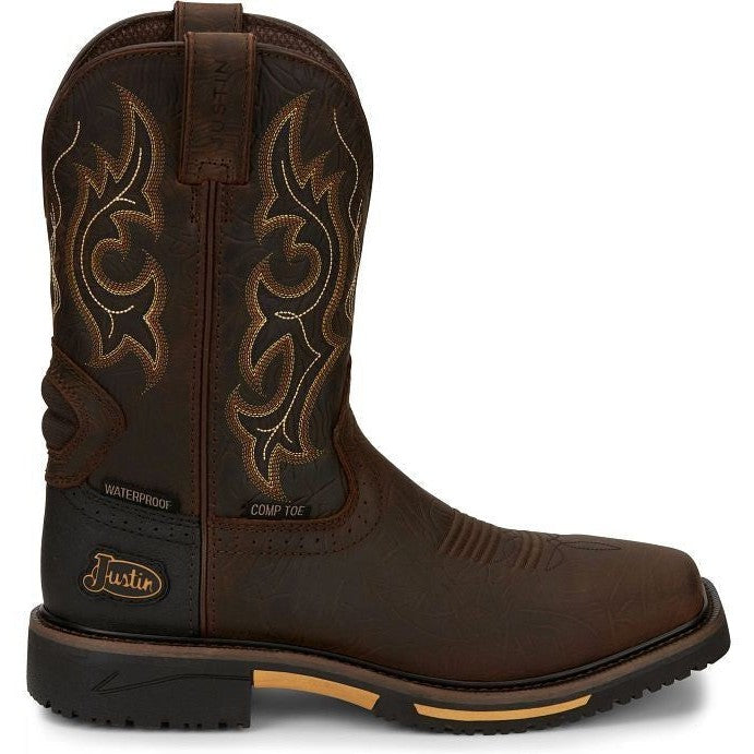 Justin Men's Joist 11" Composite Toe Western Work Boot - Brown - SE4625 8 / Medium / Brown - Overlook Boots