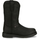 Justin Men's Dorsal 11" Round Toe Waterproof Pull On Work Boot- Black- SE4637 - Overlook Boots