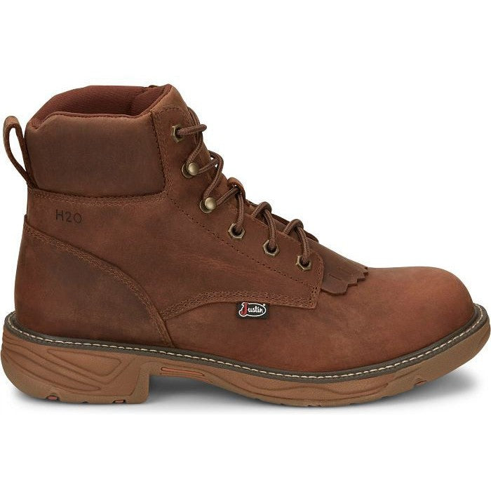 Justin Men's Rush 6" Waterproof Western Work Boot -Brown- SE465 8 / Medium / Brown - Overlook Boots