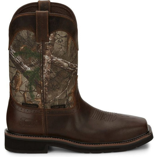 Justin Men's Trekker 11" Composite Toe Waterproof Western Work Boot -Brown- SE4677 8.0 / Medium / Brown - Overlook Boots